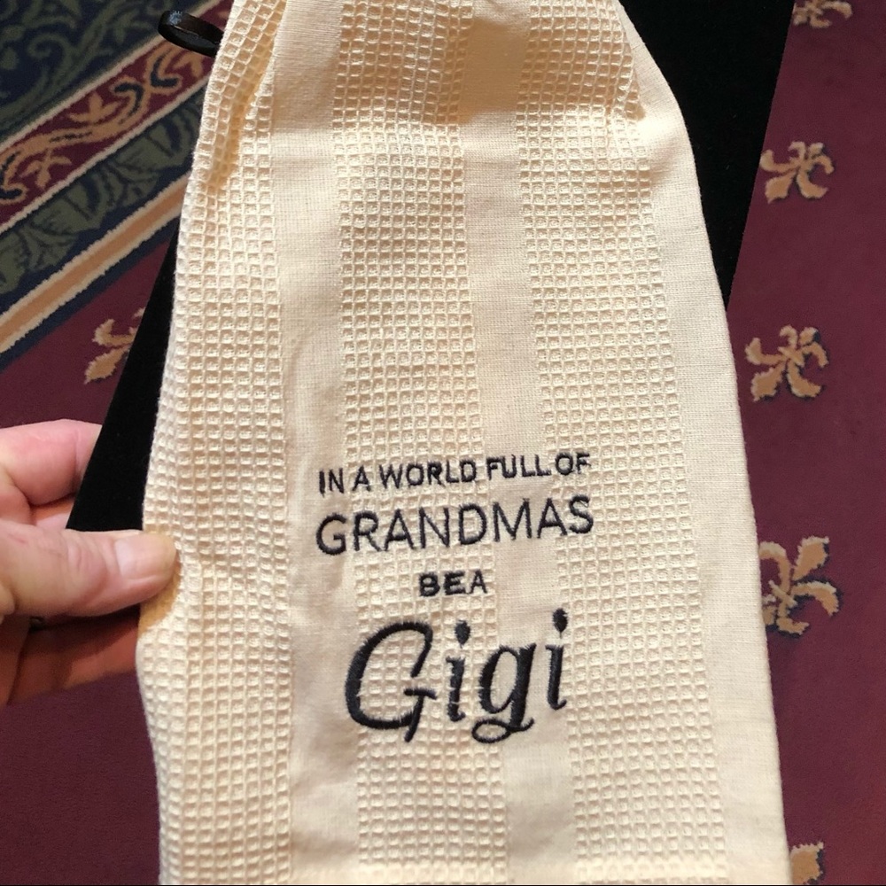 Black/Tan Kitchen HandTowel. This is for all the GIGI’S in the world!